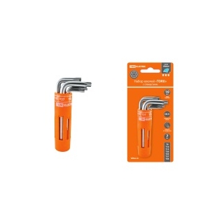 Набор ключей "TORX" с отверстием 7 шт: T9-T30 (круглый держатель в блистере), CR-V сталь "Алмаз" TDM