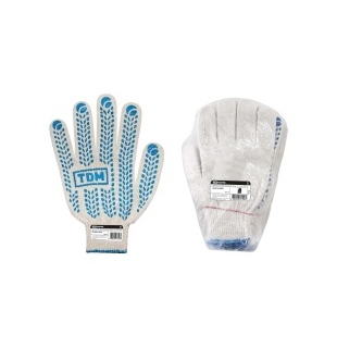 Перчатки х/б с ПВХ, "Протектор" ,белые,10,1 пара TDM