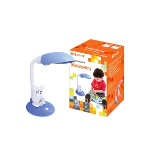 Светильник Мышонок настол/часы 220В, 11Вт, Е27, голубой TDM