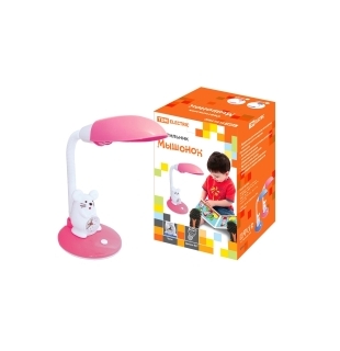 Светильник Мышонок настол/часы 220В, 11Вт, Е27, розовый TDM