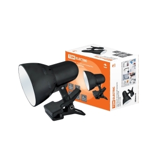 Светильник настольный прищепка 40Вт, E14 черный TDM