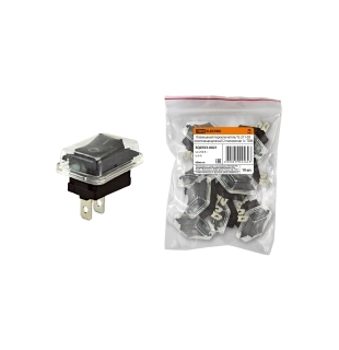 Клавишный переключатель YL-211-03 черный корпус красная клавиша 1з IP54 TDM