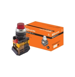 Кнопка ABLFP-22 красный d22мм неон/240В 1з+1р TDM