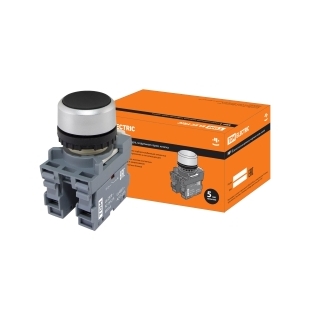 Кнопка MP1-20B в сборе d22мм 1з+1р черная TDM