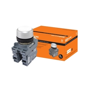 Кнопка MP1-20W в сборе d22мм 1з+1р белая TDM