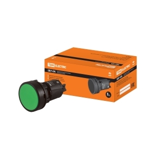 Кнопка переключатель SB7-EA35 d22мм 1з+1р зеленая TDM