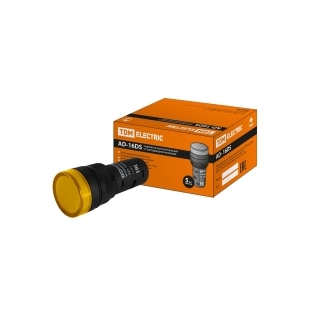 Лампа AD-16DS(LED)матрица d16мм желтый 12В AC/DC T