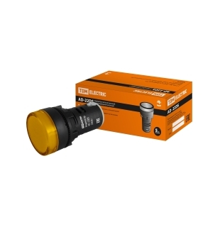 Лампа AD-22DS(LED)матрица d22мм желтый 24В AC/DC T