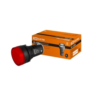 Лампа AD22DS(LED)матрица d22мм красный 24В AC/DC T