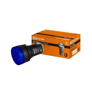 Лампа AD22DS(LED)матрица d22мм синий 230В TDM