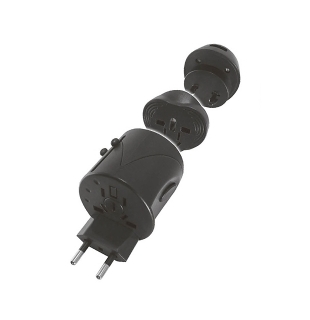 Тревел-адаптер 100-250В 2,5A (5 в 1) c USB-зарядкой 1000мА TDM