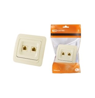 Розетка компьютерная RJ-45 + TФ (RJ-11) сл. кость "Валдай" TDM
