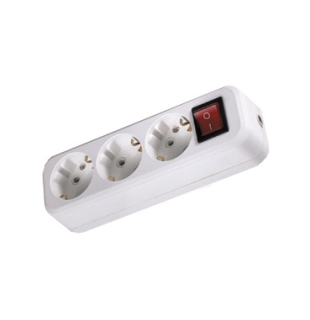 Колодка розеточная 3 гнезда с/з c выключателем 16