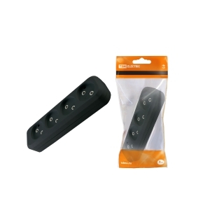 Колодка розеточная 4 гнезда 2П б/з 10А 250В черная TDM