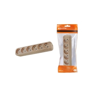 Колодка розеточная 6 гнезд 2П б/з 10А 250В "Эко" (сосна) TDM