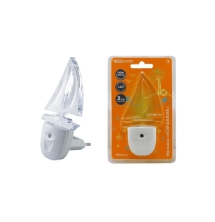 Ночник "Кораблик"   с датчиком  света, светодиодный, 0.3 Вт  220 В TDM