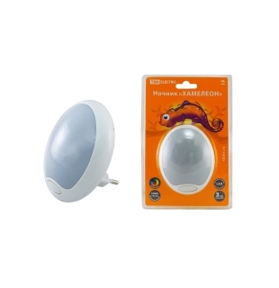 Ночник "Хамелеон"  D 85  с выключателем,белый, 0,5 Вт, 220 В TDM