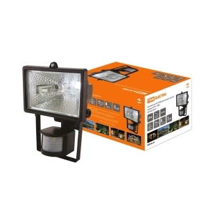 Прожектор ИО150Д (детектор) галоген.черный IP54  TDM