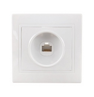 Розетка компьютерная RJ45  белая "Таймыр" TDM