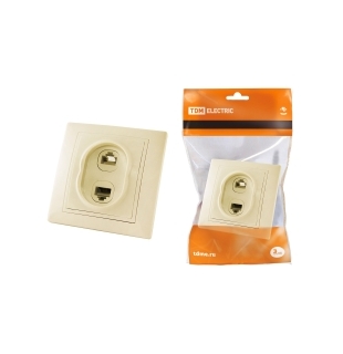 Розетка телефонная RJ11 + компьютерная RJ45 сл. кость "Таймыр" TDM