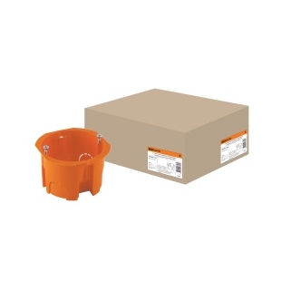 Коробка установочная СП D65х45мм, саморезы, оранжевая, IP20, TDM