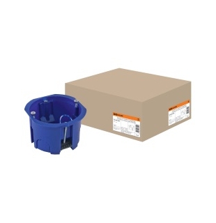 Коробка установочная СП D65х45мм, саморезы, пл. лапки, синяя, IP20, TDM