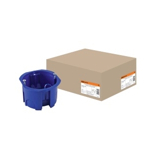 Коробка установочная СП D65х45мм, саморезы, синяя, IP20, TDM