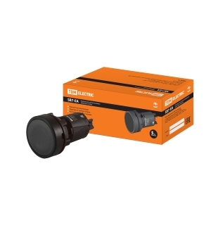 Кнопка SB7-EA21 d22мм 1з черная TDM