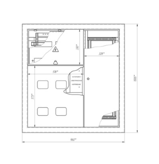 Корпус щита этажного 4 кв. модификация2 (1010х950х160) TDM
