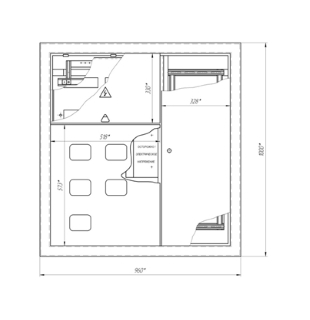 Корпус щита этажного 5 кв. модификация2 (1010х950х160) TDM