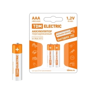 Аккумулятор AAA-1000 mAh Ni-MH BP-2 TDM