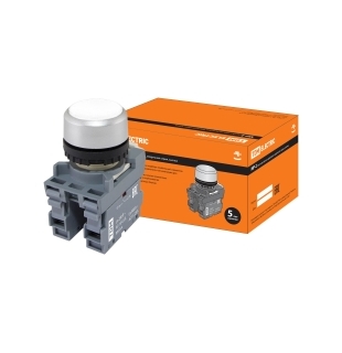 Кнопка с фиксацией MP2-20W в сборе d22мм 1з+1р белая TDM
