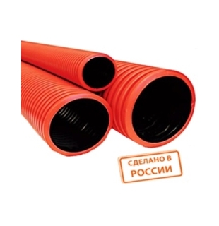 Труба гофрированная двустенная ПНД d 63 с зондом (50 м/уп.) красная TDM