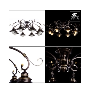 Люстра потолочная ARTE LAMP A4577PL-8CK GRAZIOSO 8xE27 60W 220V IP20