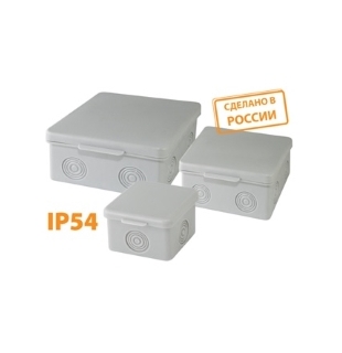 Распаячная коробка ОП 100х100х55мм, крышка, IP54, 8вх., без гермовводов TDM