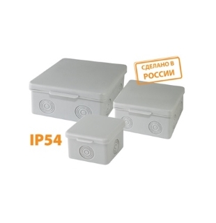 Распаячная коробка ОП 65х65х50мм, крышка, IP54, 4вх., без гермовводов TDM
