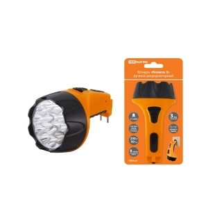 Фонарь «Комета 4» ручной аккумуляторный,  1Вт 1 светодиод, 0,5Ач 230В вилка, TDM