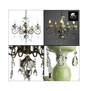 Люстра подвесная Arte Lamp A9592LM-5AB ONYX GREEN Е14 5х40Вт 230В