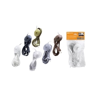 Шнур с ножным выключателем и плоской вилкой ШУН01В ШВВП 2х0,75мм2 3,5м. коричневый "ЭКО" TDM